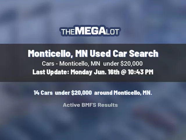 Monticello, MN Used Car Search