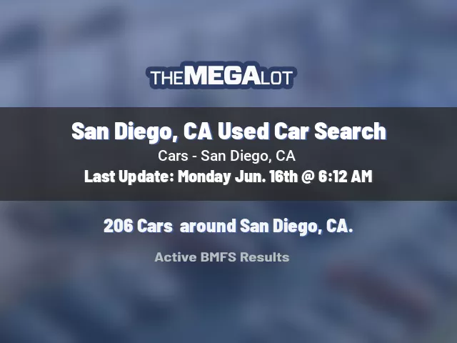 San Diego, CA Used Car Search
